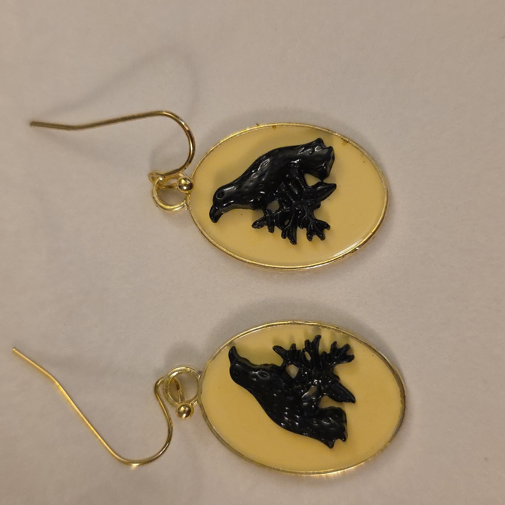 Crow RAVEN CAMEO EARRINGS LAST PAIR